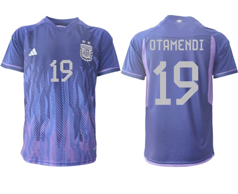 Men 2022 World Cup National Team Argentina away aaa version purple #19 Soccer Jerseys